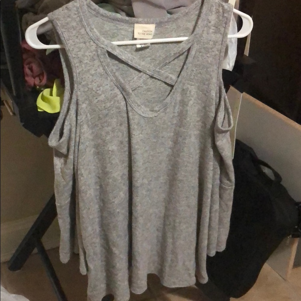Cold shoulder sweater